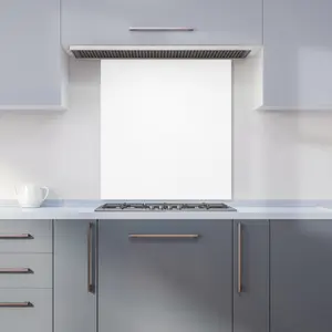 Pure White Premium Glass Kitchen Splashback W900mm x H750mm