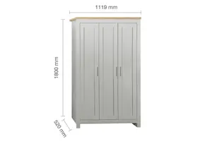 Birlea Highgate 3 Door Wardrobe Grey & Oak