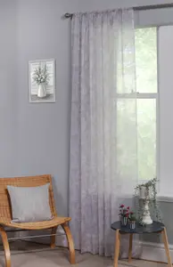 Home Curtains Dixie Voile Single Slot top Panel 59w x 54d" (150x137cm) Natural