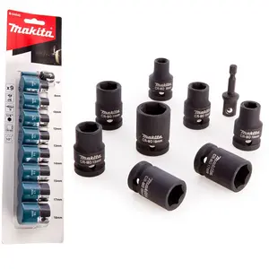 Makita DTD152Z 18v Lithium Ion Impact Driver LXT Bare + 9pc Socket Set Wrench