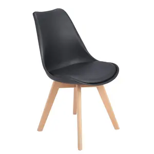 Nero Upholstered Dining Chair (Set of 2) Black / Beech