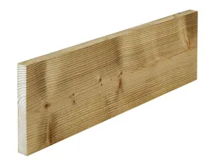 Sawn Whitewood spruce Stick timber (L)2.4m (W)125mm (T)22mm, Pack of 4