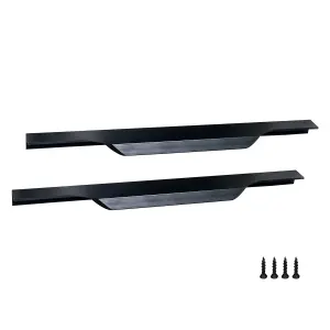 Small Profile Pull Handle for Furniture Wardrobe, Kitchen Cabinet, TV Unit, Drawer (2, Black)