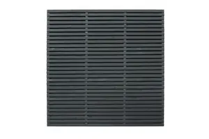 1.8m x 1.8m Contemporary Double Slatted Fence Panel - Anthracite Grey - Pack of 3