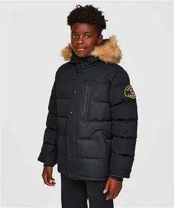 Zavetti Canada Junior Oshawa 3.0 Puffer Parka Jacket Jet Black - Size L/B