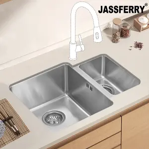 JASSFERRY Kitchen Sink Undermount Stainless Steel 1.5 Tight Radius Bowl, 580 X 440 mm