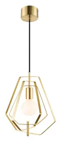 GoodHome Nedoki Brass effect Pendant ceiling light, (Dia)350mm