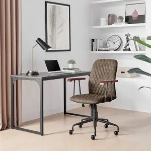 Furniturebox UK Apres Warm Grey Faux Leather Office Chair