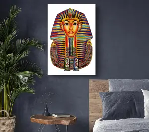 Egyptian King Tutankhamun Canvas Print Wall Art - Medium 20 x 32 Inches