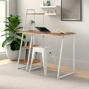 Blohm Desk White / Dark Oak