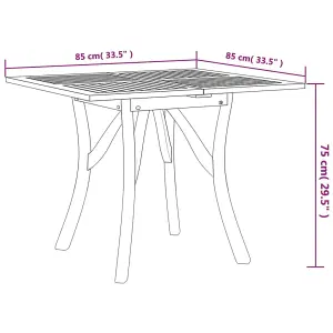 Berkfield Garden Table 85x85x75 cm Solid Wood Acacia