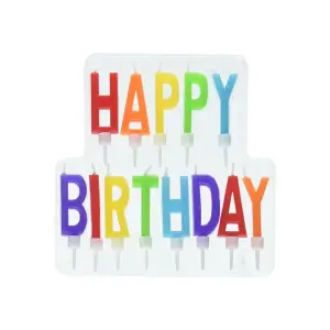 Amscan Letters Happy Birthday Candles (Pack of 13) Multicoloured (One Size)