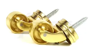 1x BRASS CASTOR & RING 29mm SCREW IN CASTOR  FURNITURE BEDS SOFAS CHAIRS STOOLS