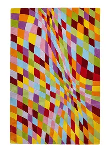 Prism PR101 Geometric Wool Rugs in Multicolour - 120x170cm