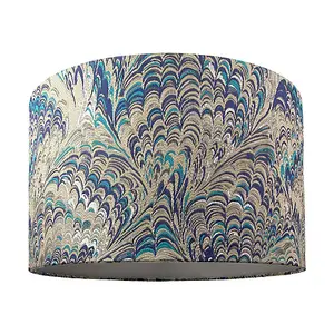 Contemporary and Vivid Peacock Print 35cm Table/Pendant Lampshade in Soft Cotton