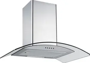 Electriq 60cm Curved Glass Chimney Hood - Stainless Steel