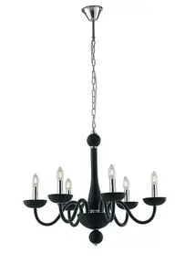 Luminosa ALFIERE 6 Light Chandeliers Black 74x59cm