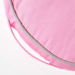 Homescapes Pink and Grey Round Floor Cushion