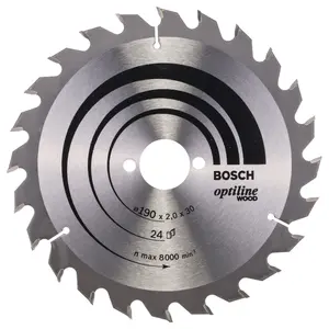 Bosch Professional Optiline Wood Circular Saw Blade - 190 x 30 x 2.0 mm, 24 Teeth