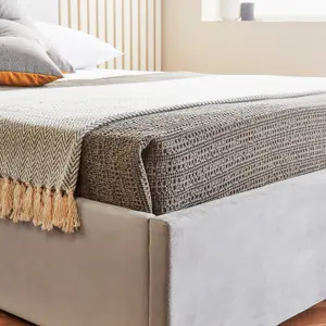 Velvet Ottoman Bed Frame Small Double Storage Bed Frame - No Mattress