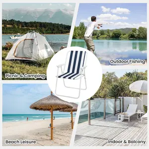 Burnham Folding Camping Chair Grey/Blue