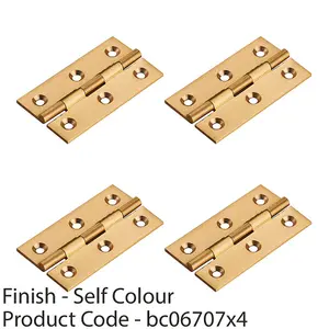 4 PACK - PAIR Cabinet Hinge - 64 x 35mm Self Colour Cupboard Wardrobe Vanity Unit Fixings