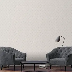 Galerie The New Design Book Beige Off White Geometric Embossed Wallpaper