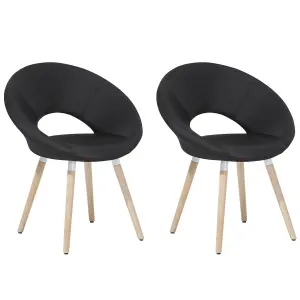 Set of 2 Dining Chairs ROSLYN Black