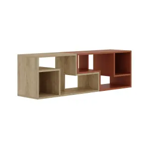 Decortie Modern Glis Corner TV Unit Versatile Design for TVs Up to 35 Inches Adjustable TV Shelf Media Centre Oak, Cinnamon