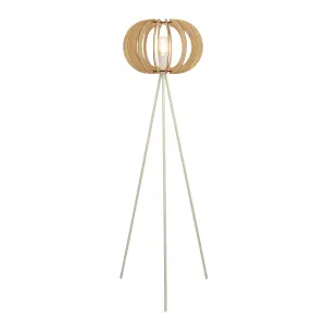 Lighting Collection Danese Oak Floor Lamp White