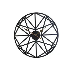 Melody Maison Large Black Geometric wall clock 80cm x 80cm