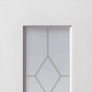 Canterbury 2 Light White Internal Door - Grained