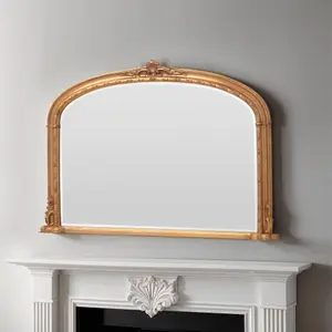 Overmantle Arched Wall Mirror 127(w) x 89cm(h) Gold Victoria Mirror