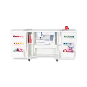 Bandicoot Fold-away Sewing Cabinet with Drawers in Ash White