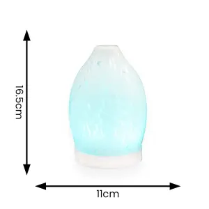 ValueLights White Confetti Glass Aroma Diffuser Lamp Essential Oil Aromatherapy Colour Changing Light