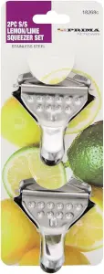 2Pc Lemon Lime Squeezer Manual Hand Tool Juicer Fruit Kitchen Stainless Steel