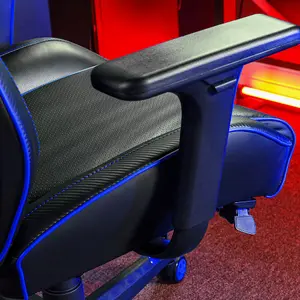 X-Rocker Drogon PC Office Gaming Chair, Ergonomic Computer Desk Chair, Faux Leather with Lumbar Support - BLACK / BLUE