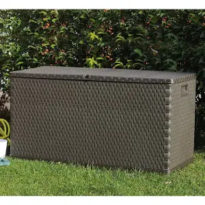 Berkfield Garden Storage Box Brown 120x56x63 cm PP Rattan