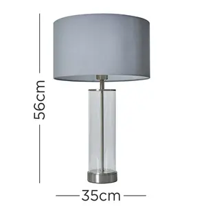 Yawen 56" Brushed Chrome Table Lamp Dark Grey