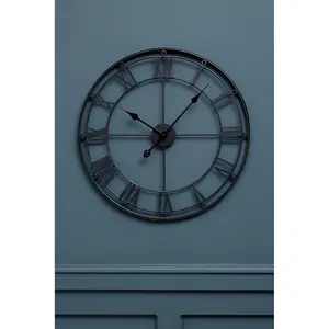 Interiors by Premier Matte Black Metal Wall Clock