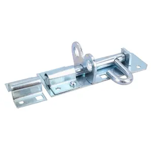 100mm Galvanised Brenton Slip Bolt Padbolt Slide Latch Lock Sheds Gates 4pk