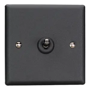 Varilight 1-Gang 2-Way 10A Toggle Switch Matt Black