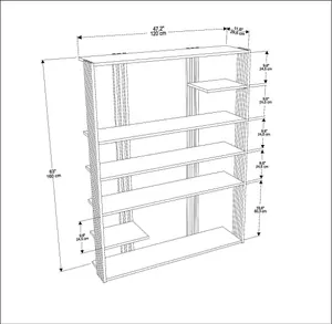 Decorotika Jeni Bookcase Shelving Unit Display Unit