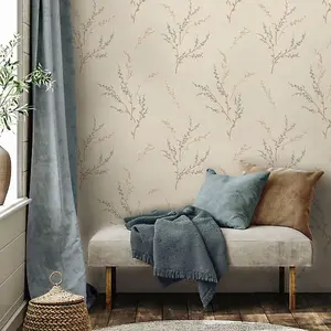 Belgravia Decor Carmella Textured Floral Wallpaper Blue (7156)