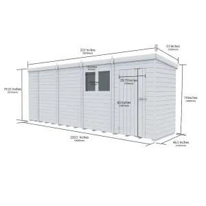 DIY Sheds 19x4 Pent Shed - Single Door With Windows