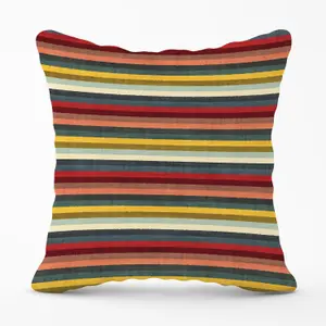 Multicolour Striped Brish Pattern Outdoor Cushion 45cm x 45cm