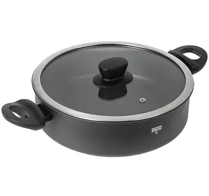 Kuhn Rikon New Life Swiss Made Recycled Aluminium Induction Safe Shallow Casserole Pot, 24cm/3L