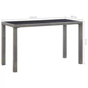 Berkfield Garden Table Anthracite 123x60x74 cm Poly Rattan