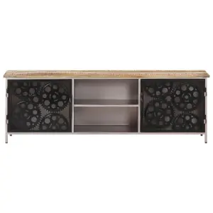 Berkfield TV Cabinet 120x30x40 cm Rough Mango Wood