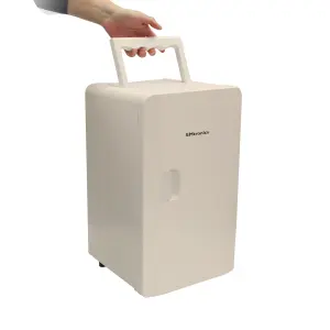 EMtronics 16L Compact Mini Cooler Fridge with Built-in 12V Power - Cream